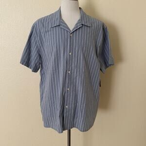 Edgar & Ash Men's Short Sleeves Blue Button Front Shirt Size 2XL